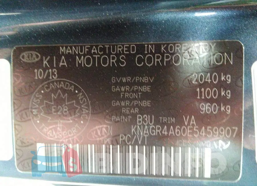 KNAGR4A60E5459907 Photo# 9
