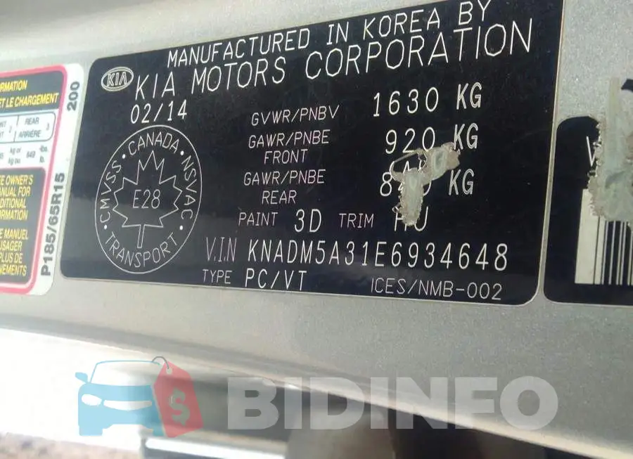 KNADM5A31E6934648 Photo# 9