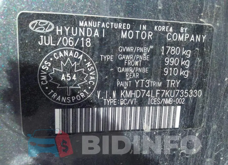 KMHD74LF7KU735330 Photo# 9