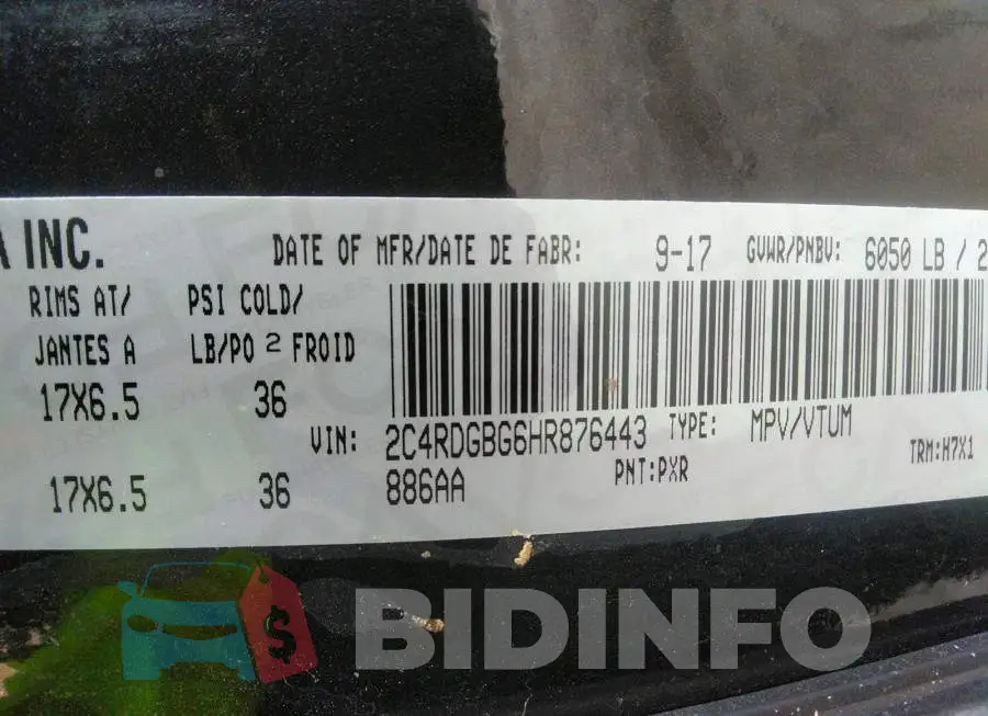 2C4RDGBG6HR876443 Photo# 9