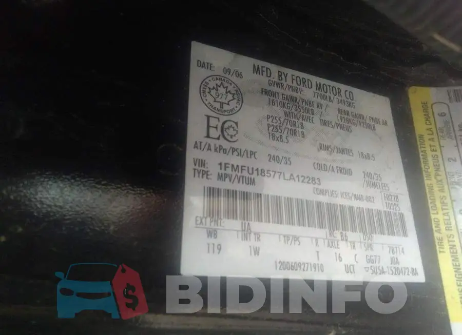 1FMFU18577LA12283 Photo# 9