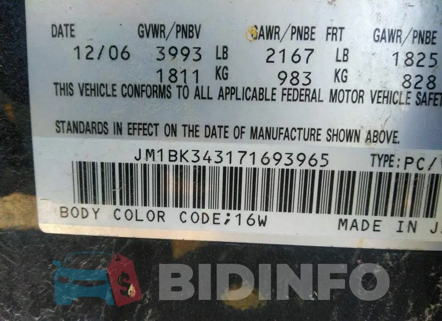 JM1BK343171693965 Photo# 9