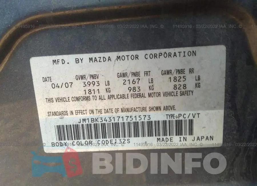 JM1BK343171751573 Photo# 9