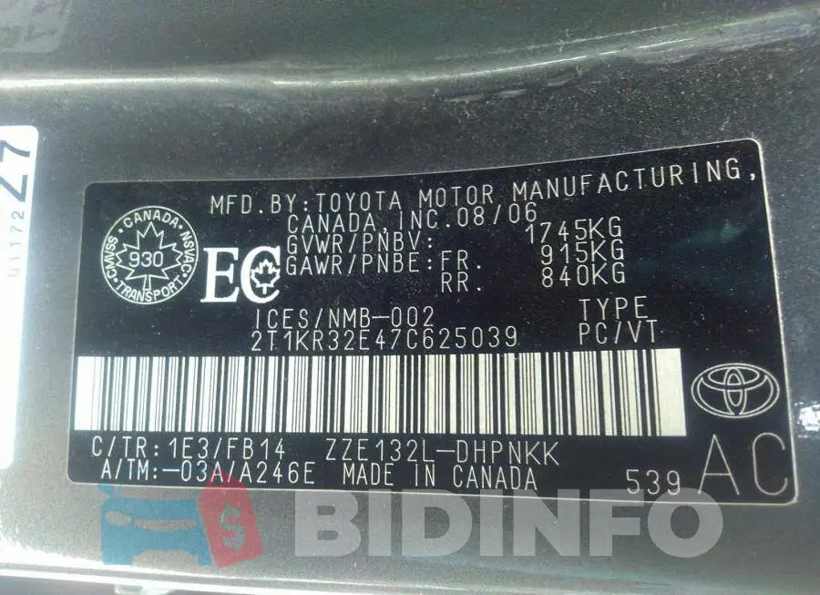 2T1KR32E47C625039 Photo# 9