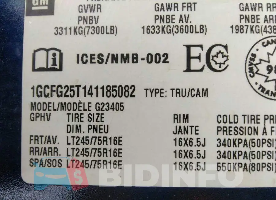 1GCFG25T141185082 Photo# 9