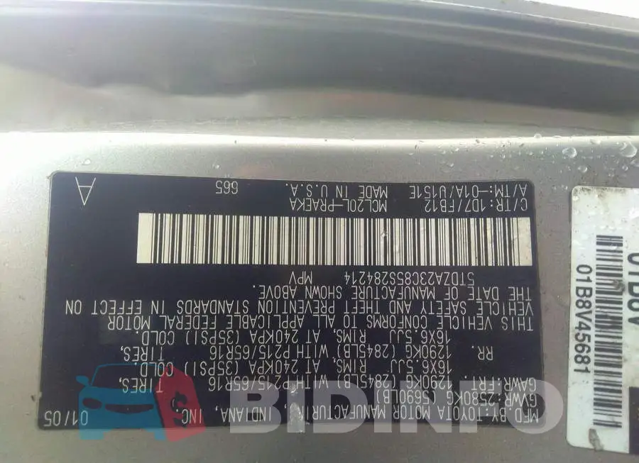 5TDZA23C85S284214 Photo# 9