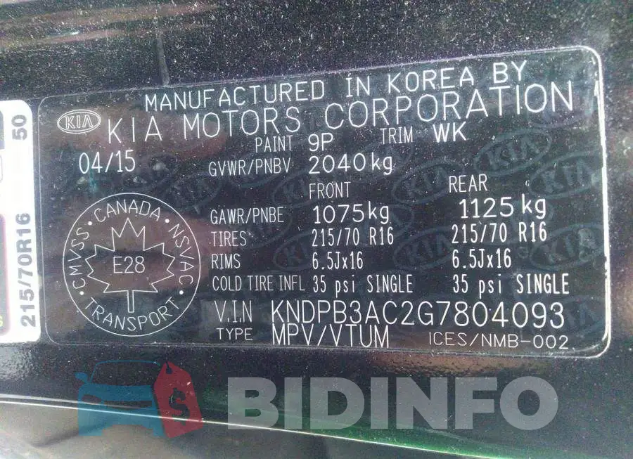 KNDPB3AC2G7804093 Photo# 9
