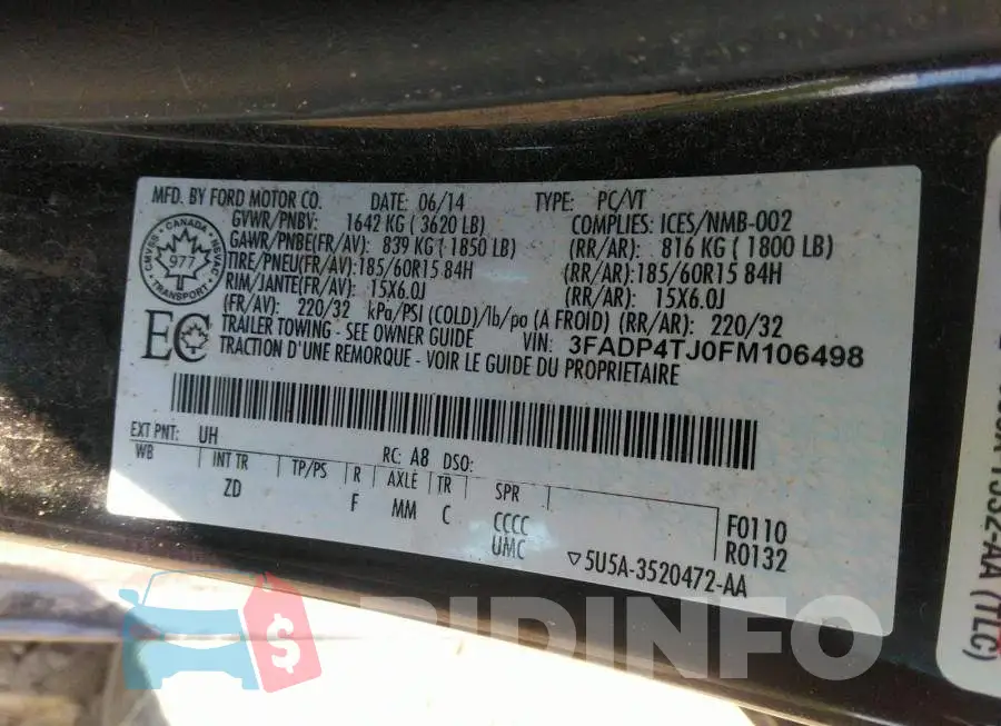 3FADP4TJ0FM106498 Photo# 9