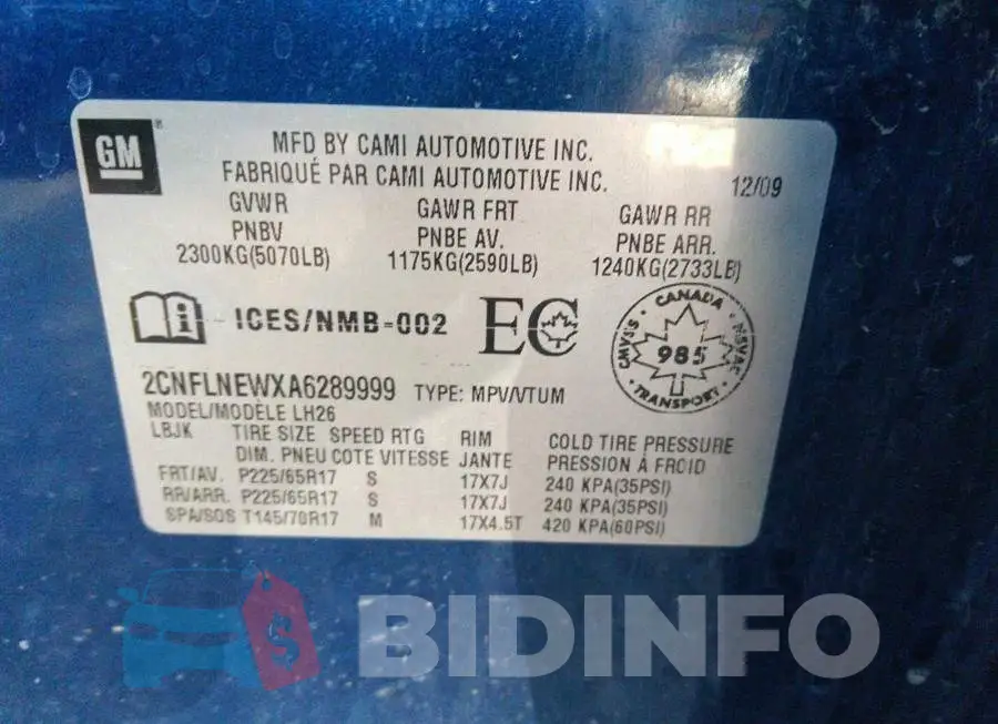 2CNFLNEWXA6289999 Photo# 9