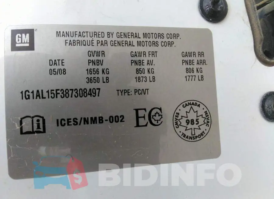 1G1AL15F387308497 Photo# 9