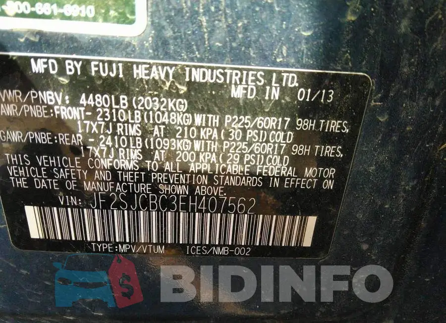 JF2SJCBC3EH407562 Photo# 9
