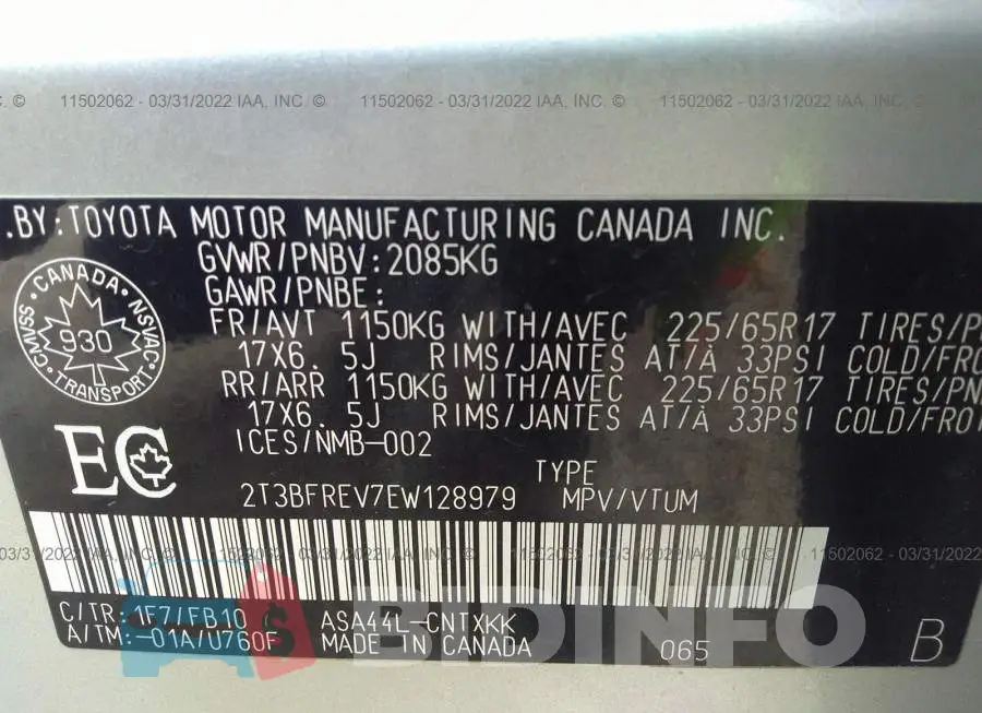 2T3BFREV7EW128979 Photo# 9