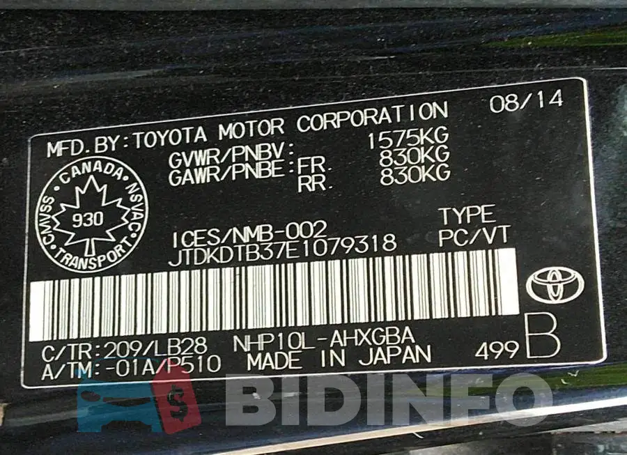 JTDKDTB37E1079318 Photo# 9
