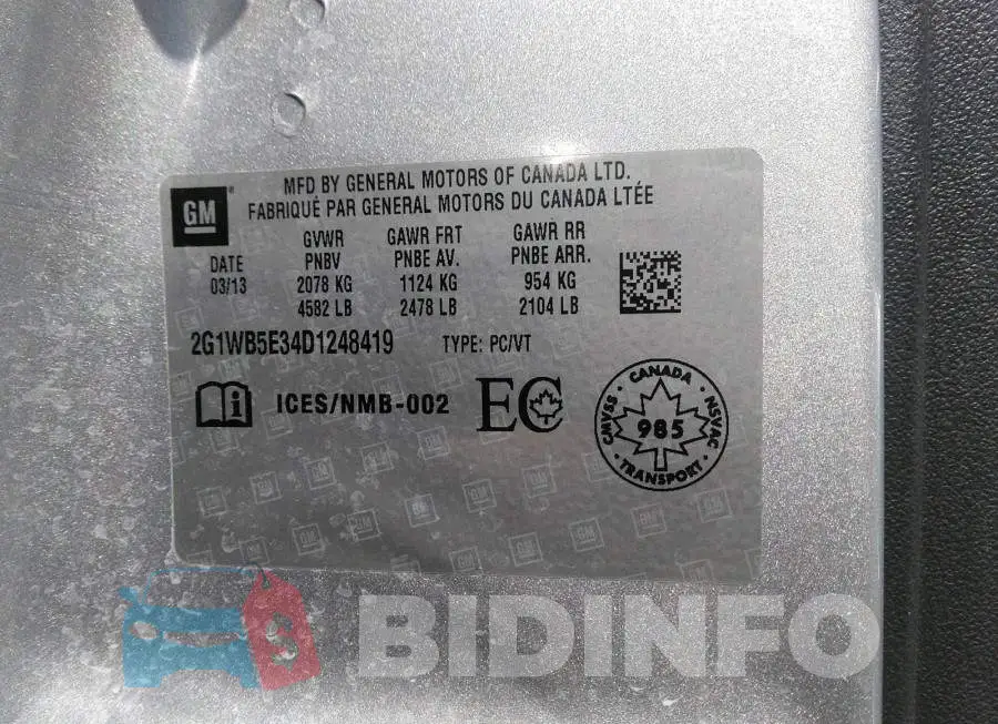 2G1WB5E34D1248419 Photo# 9
