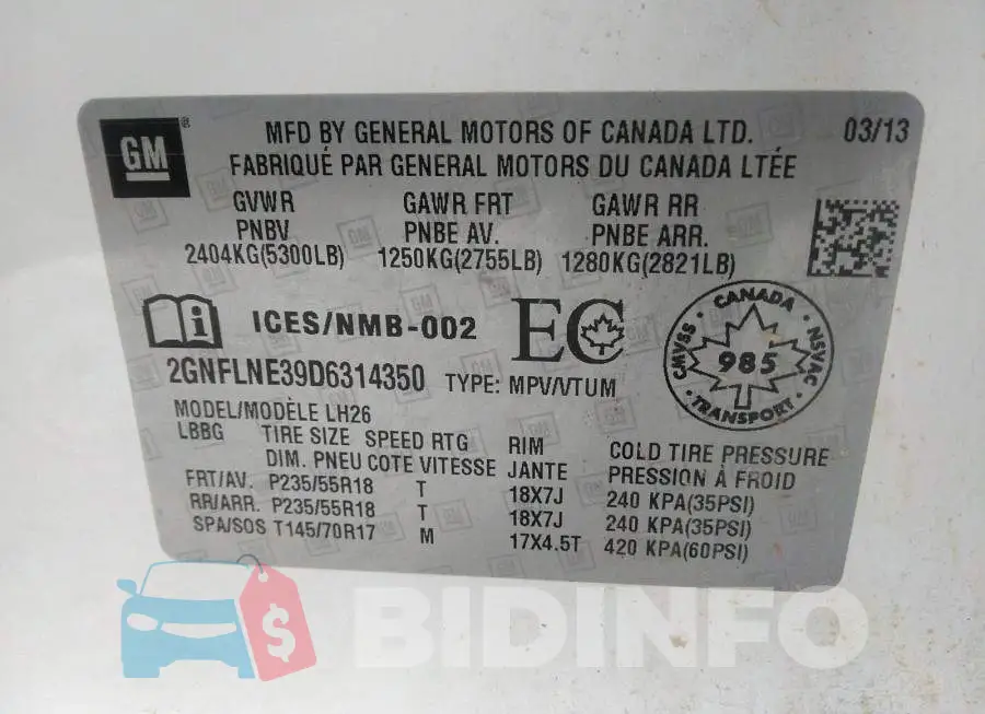 2GNFLNE39D6314350 Photo# 9
