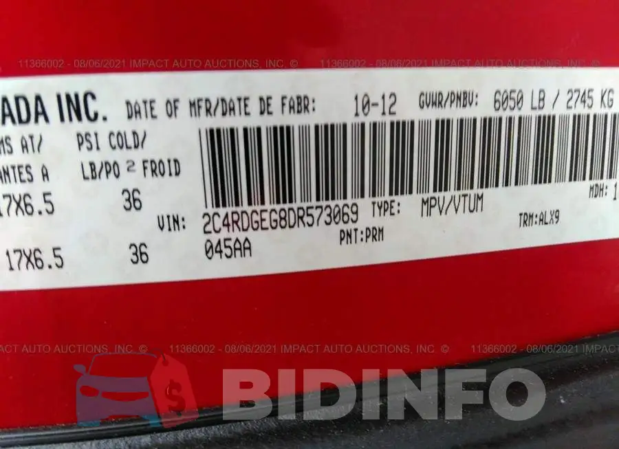 2C4RDGEG8DR573069 Photo# 9