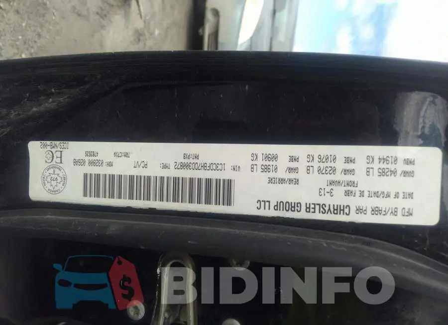 1C3CDFBH7DD300872 Photo# 9