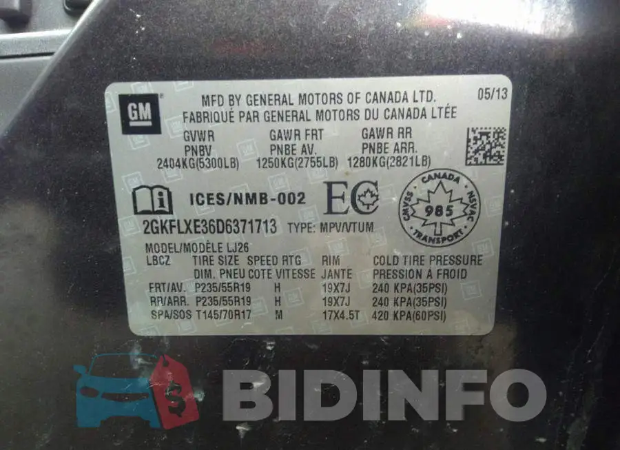 2GKFLXE36D6371713 Photo# 9