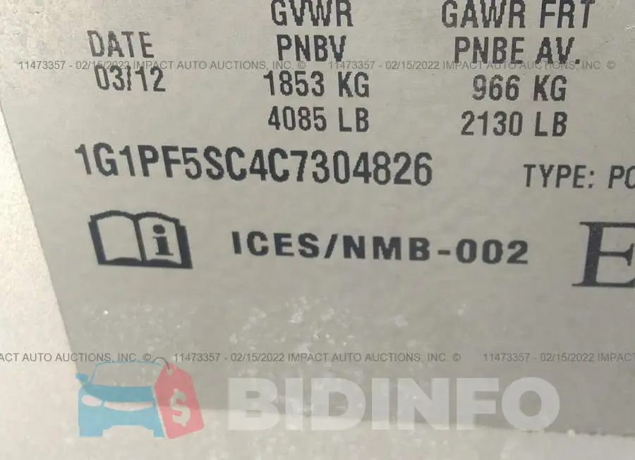 1G1PF5SC4C7304826 Photo# 9