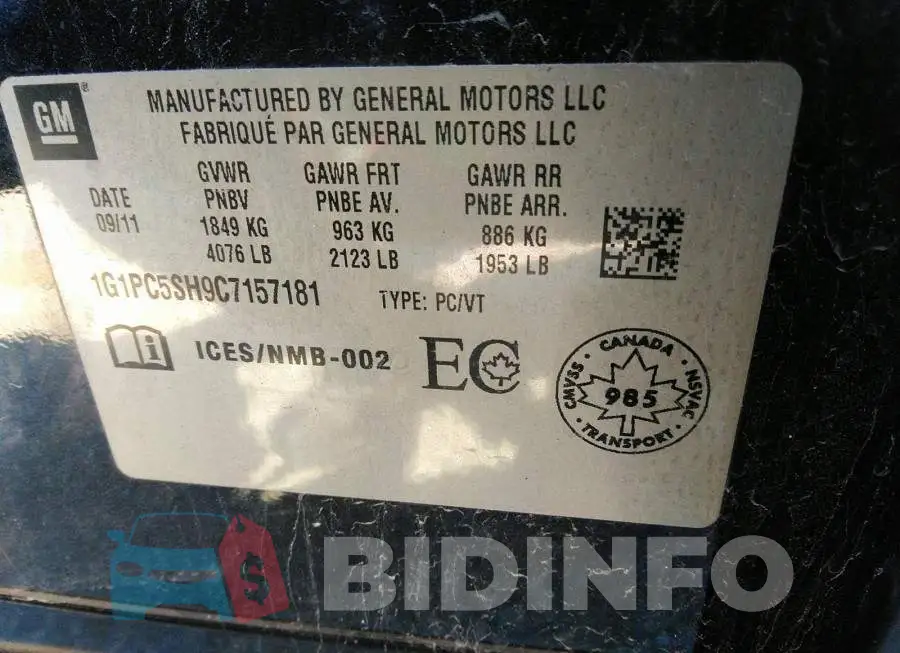 1G1PC5SH9C7157181 Photo# 9