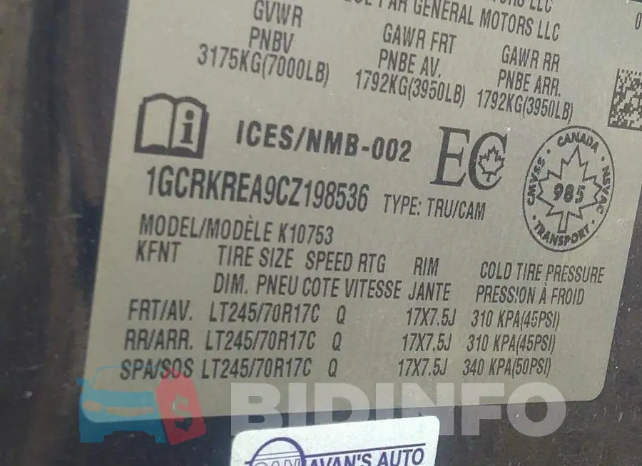 1GCRKREA9CZ198536 Photo# 9