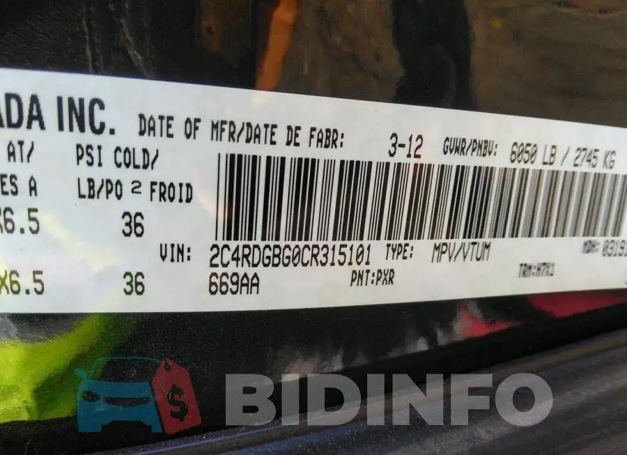 2C4RDGBG0CR315101 Photo# 9
