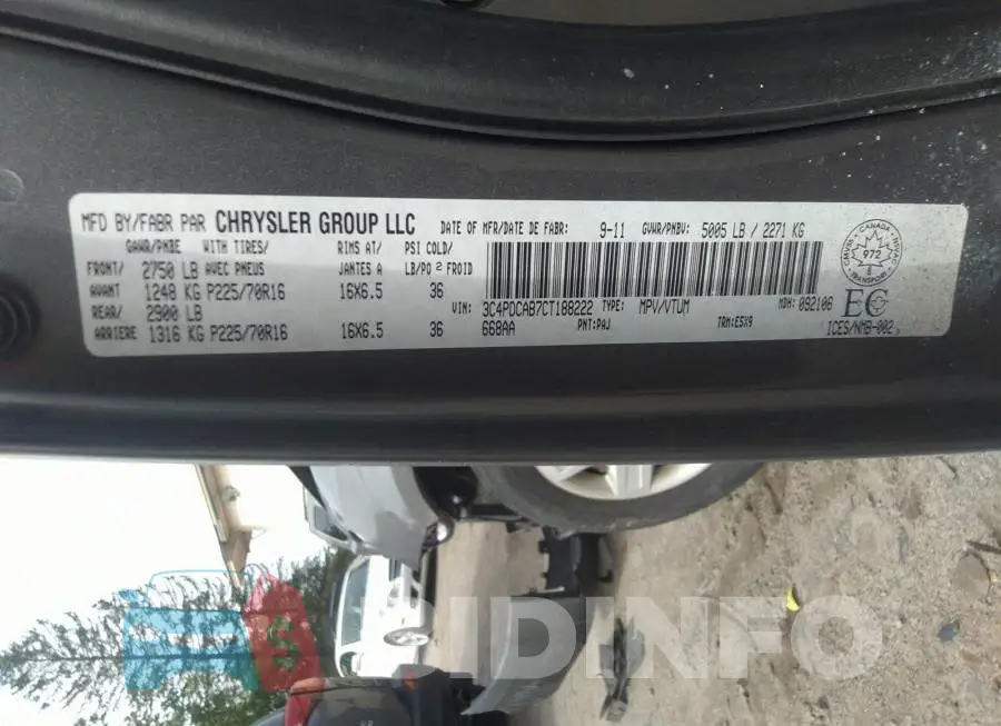 3C4PDCAB7CT188222 Photo# 9