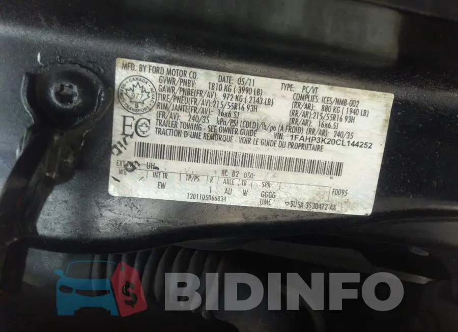 1FAHP3K20CL144252 Photo# 9