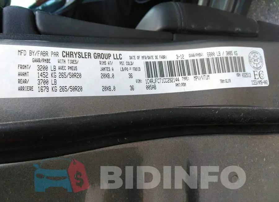 1C4RJFCT1CC292144 Photo# 9
