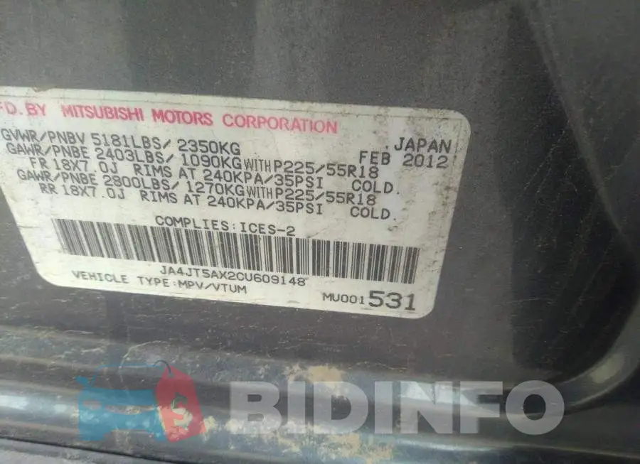 JA4JT5AX2CU609148 Photo# 9