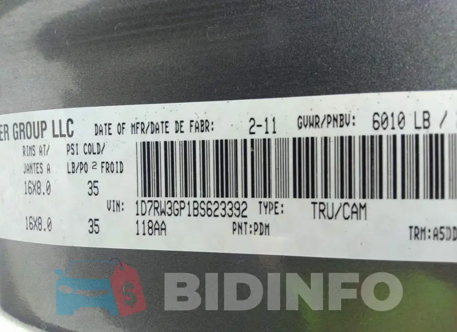 1D7RW3GP1BS623392 Photo# 9