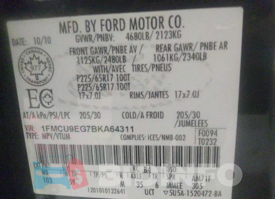 1FMCU9EG7BKA64311 Photo# 9
