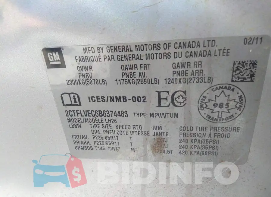 2CTFLVEC6B6374483 Photo# 9