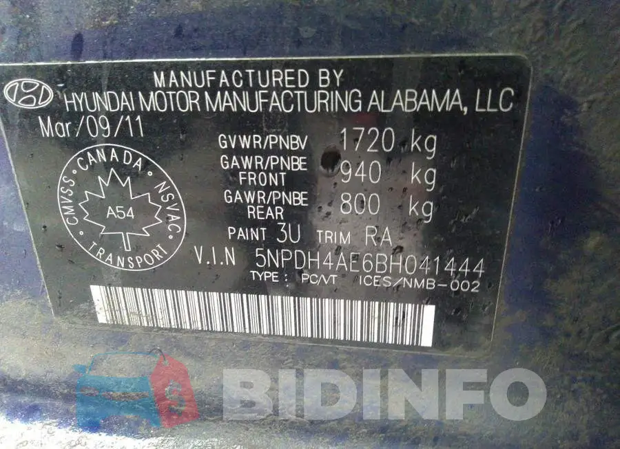 5NPDH4AE6BH041444 Photo# 9