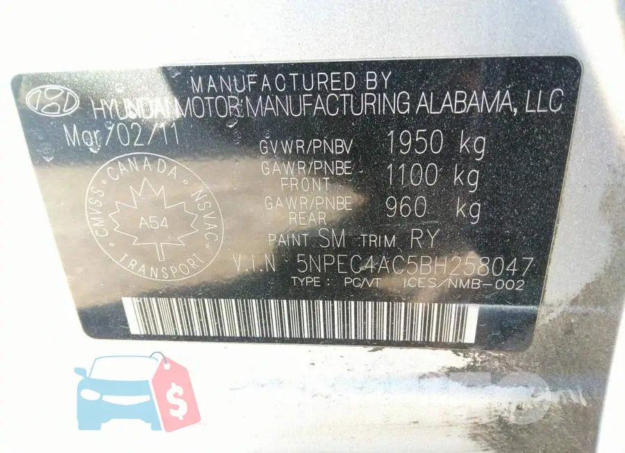 5NPEC4AC5BH258047 Photo# 9