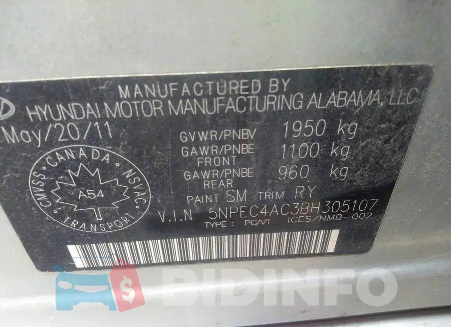 5NPEC4AC3BH305107 Photo# 9