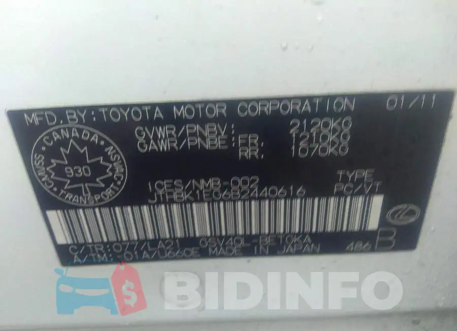 JTHBK1EG6B2440616 Photo# 9