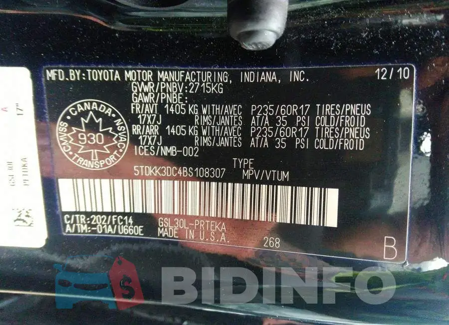 5TDKK3DC4BS108307 Photo# 9