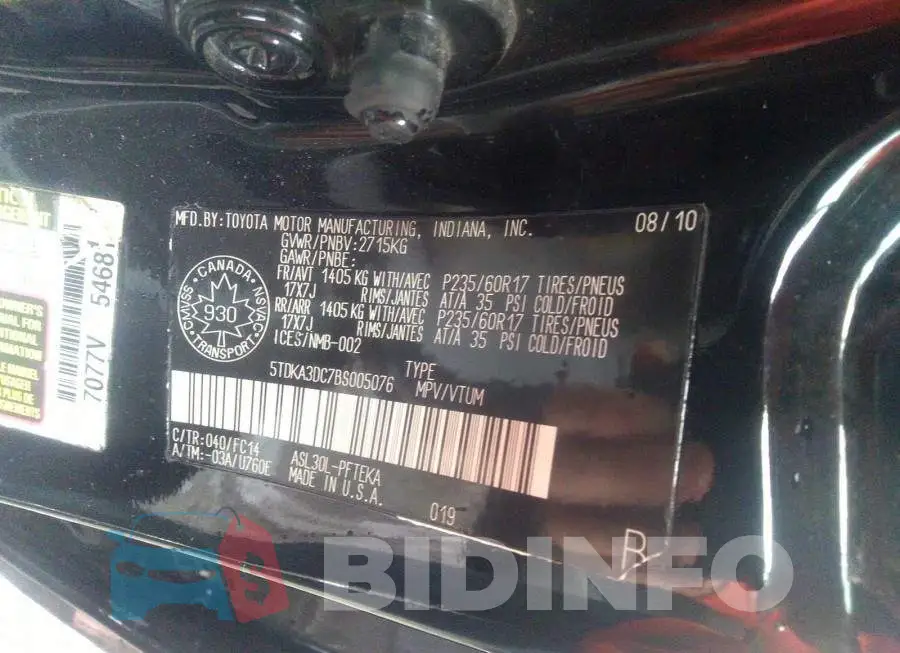 5TDKA3DC7BS005076 Photo# 9