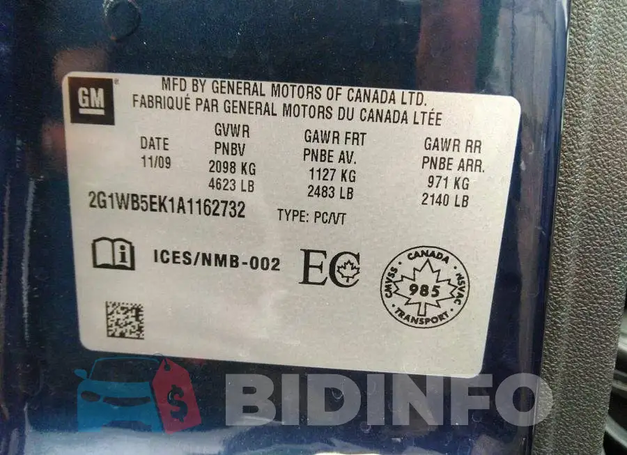 2G1WB5EK1A1162732 Photo# 9