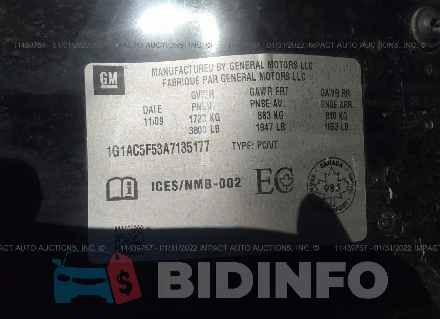 1G1AC5F53A7135177 Photo# 9