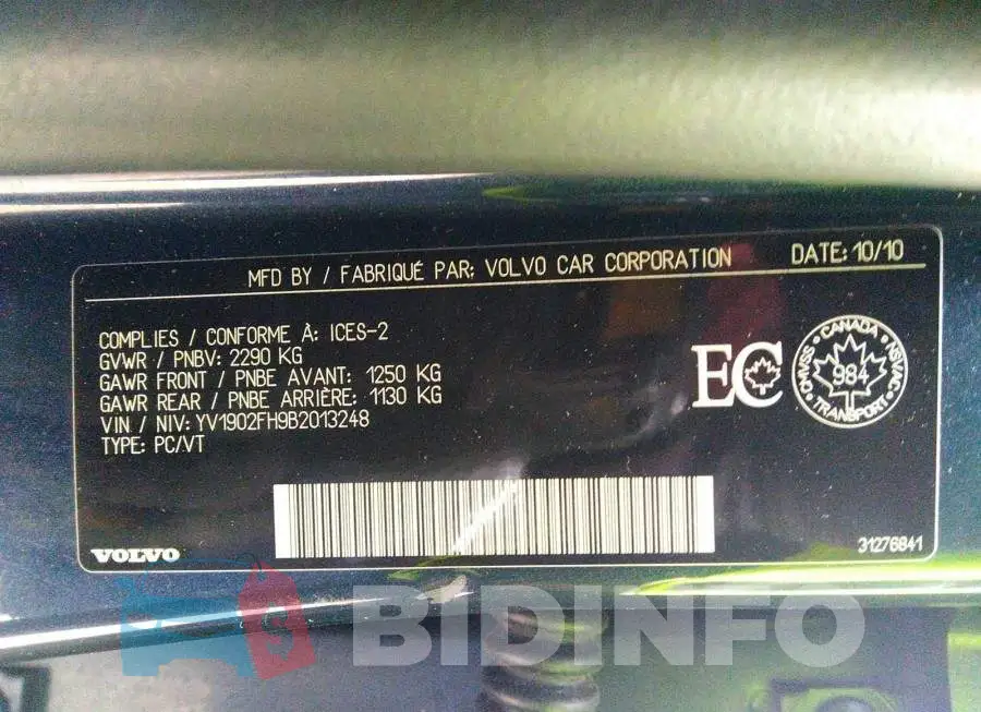 YV1902FH9B2013248 Photo# 9