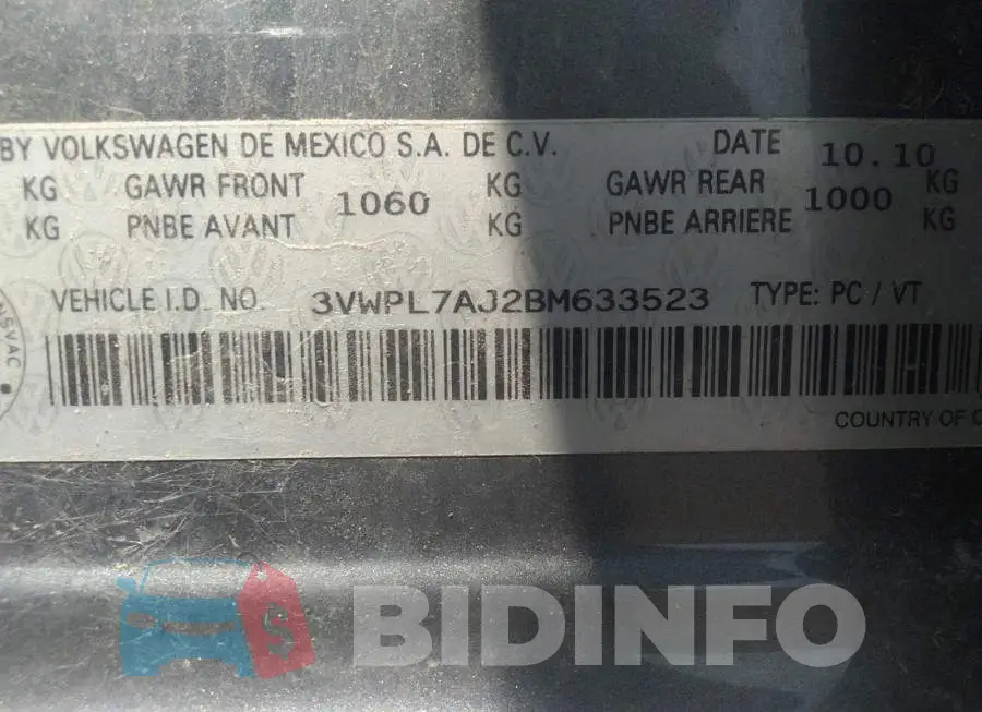 3VWPL7AJ2BM633523 Photo# 9