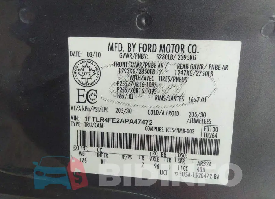 1FTLR4FE2APA47472 Photo# 9