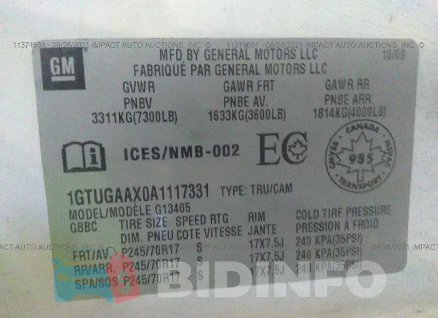 1GTUGAAX0A1117331 Photo# 9