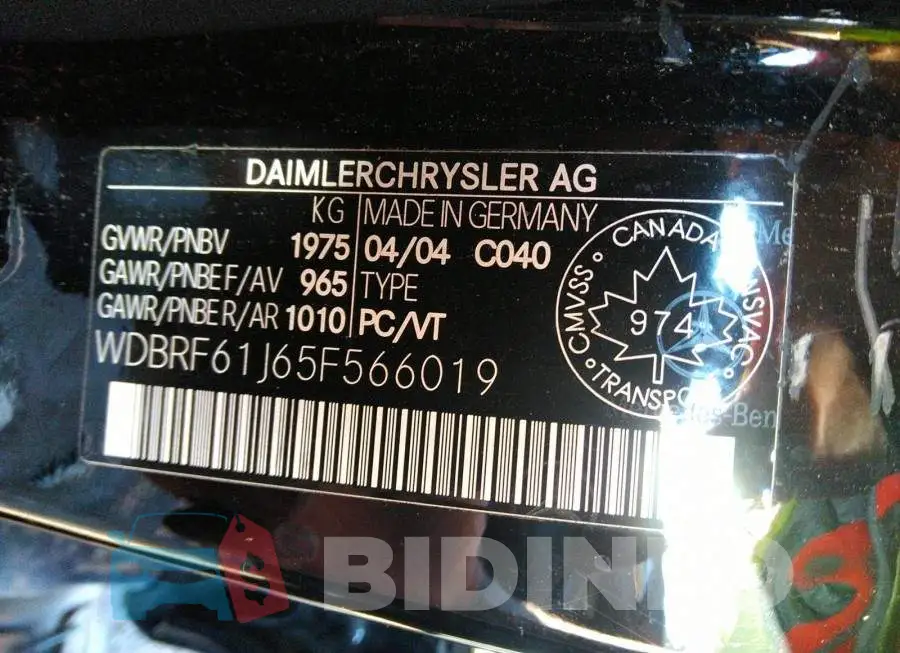 WDBRF61J65F566019 Photo# 9