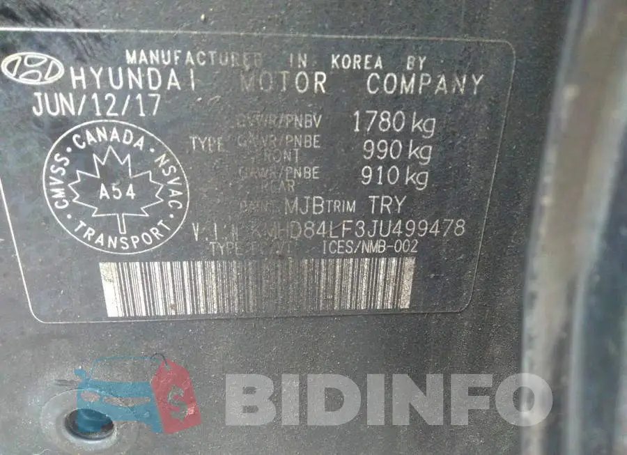 KMHD84LF3JU499478 Photo# 9