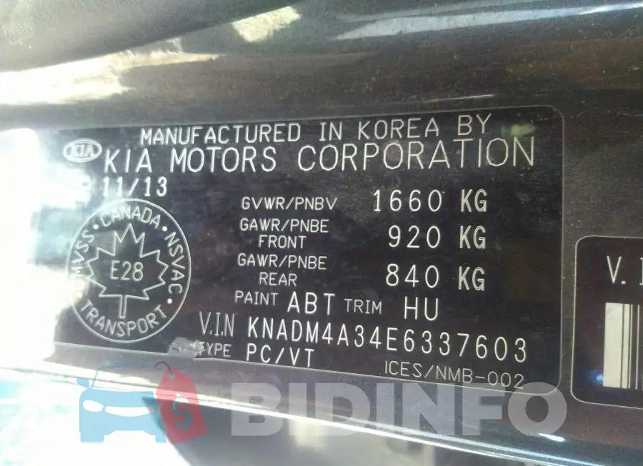 KNADM4A34E6337603 Photo# 9