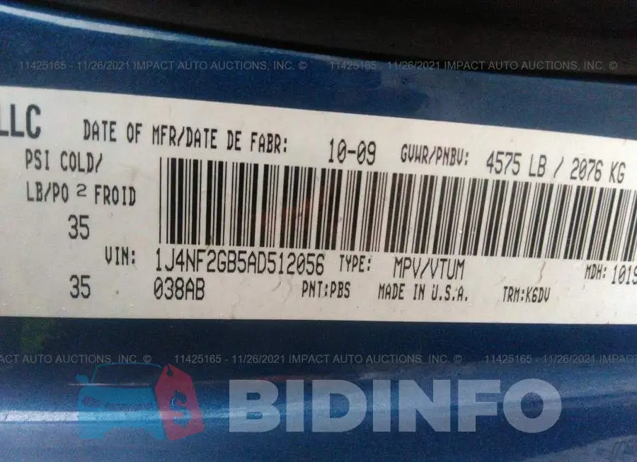 1J4NF2GB5AD512056 Photo# 9
