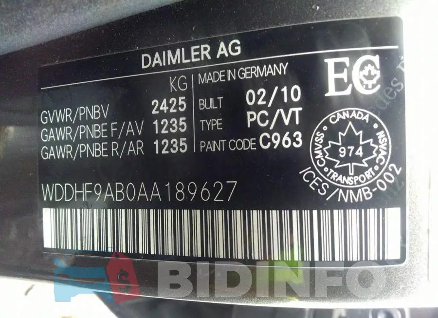 WDDHF9AB0AA189627 Photo# 9